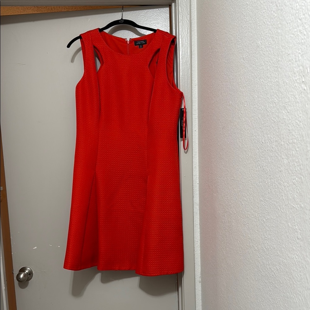 Elegant Orange Sleeveless Dress